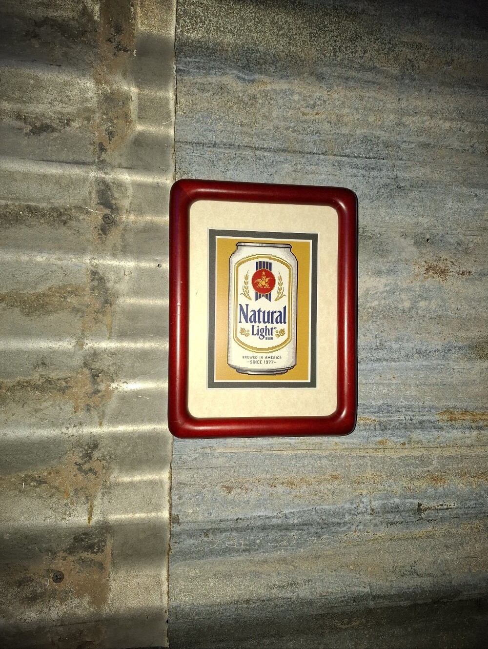 8 Bit Natural Light Beer Framed Mini Art Print By Neon Nicho